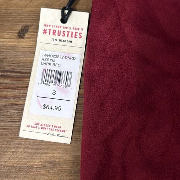 Idyllwind Womens Stylish Fringe Skirt - Dark Red - Picture 4 of 6